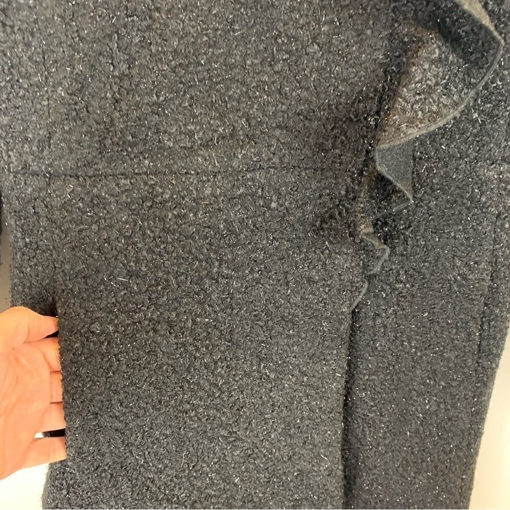 Rothschild Black Sparkly Faux Persian Lamb Ruffle Collar Girl's Coat  sz 14 - Picture 5 of 10